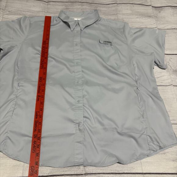 Columbia Womens Size 2X Tamiami II Short Sleeve Shirt Gray UPF 40 Omni Wick - Picture 5 of 16